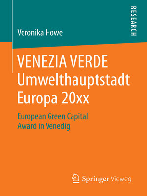 cover image of VENEZIA VERDE Umwelthauptstadt Europa 20xx